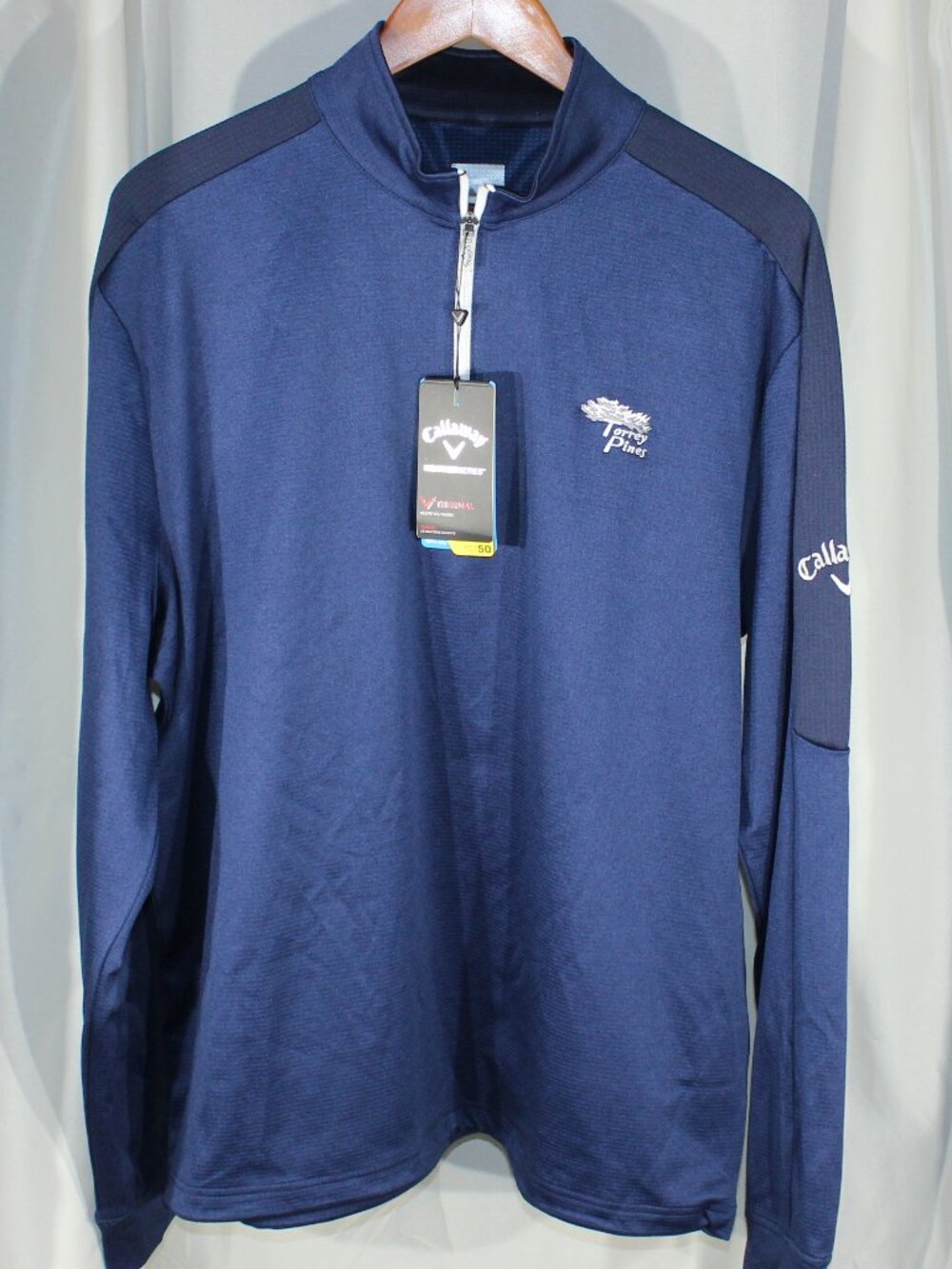Callaway Torrey Pines Golf Course 1/4 Zip Pullover Performance Top LS - Size L